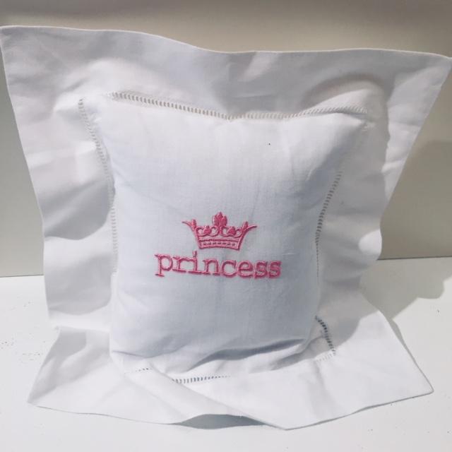 Embroidered Monogram Linen Square Pillow