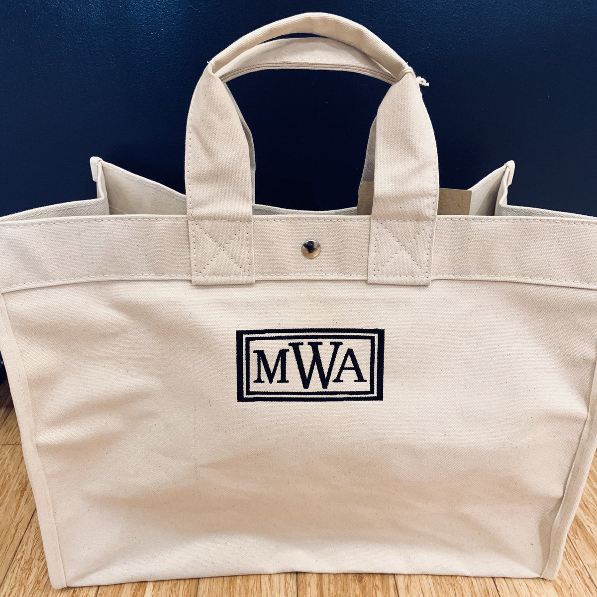 Embroidered Monogram Utility Canvas Field Bag